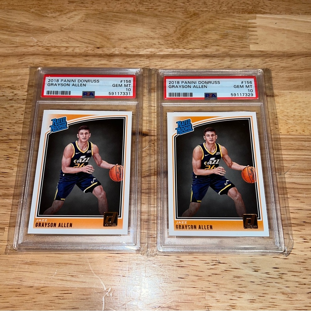 (2) 18-19 Panini Donruss Rated Rookie GRAYSON ALLEN RC PSA 10 - LOT 2 Milwaukee